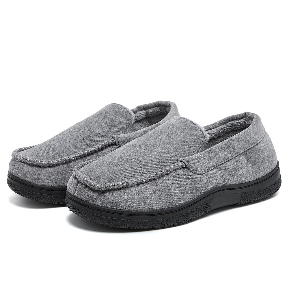 Men's Slippers Fluffy Warm Moccasin Slippers Closed Back Bedroom Slippers Non-Slip Home Shoes for Indoor Outdoor