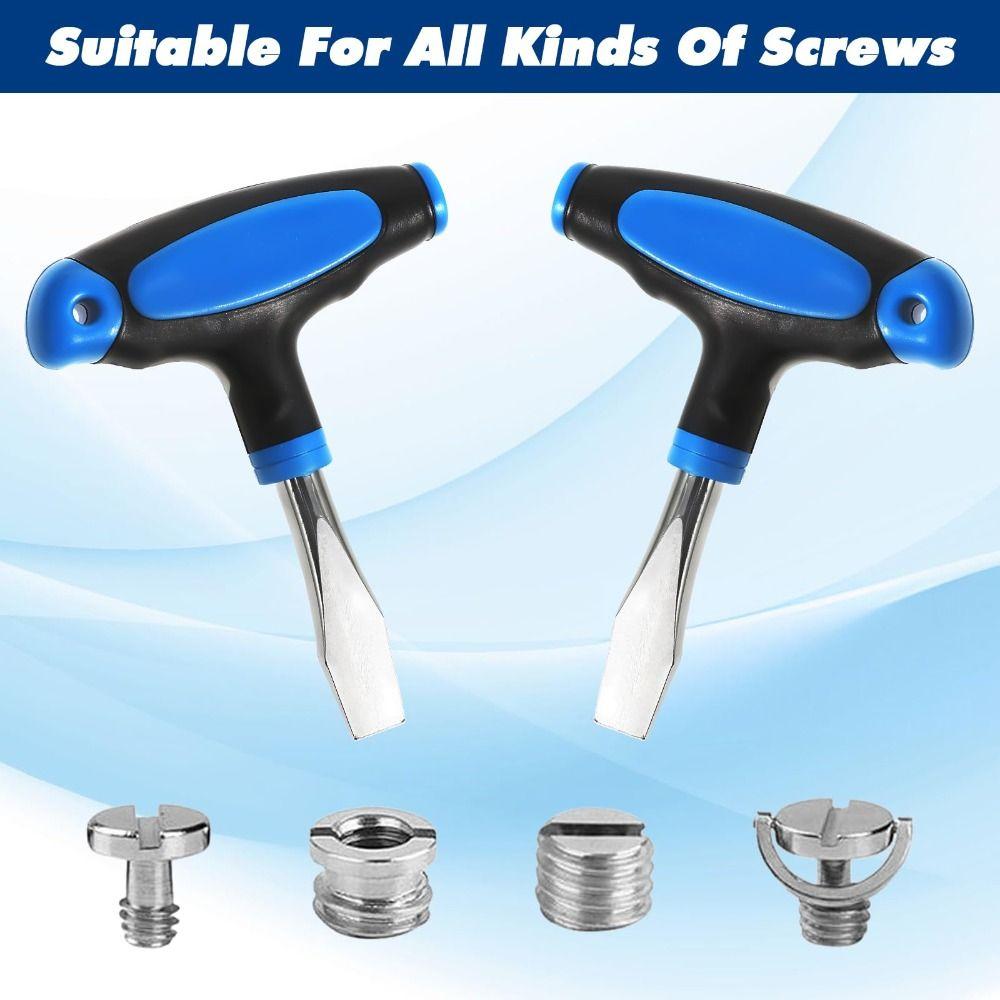 Ergonomic Grip T Handle Screwdriver Wide Flat Head Slotted Screwdriver Assembly Replacement