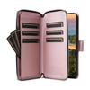 R20 For Samsung Galaxy S23+ Case Zipper Pocket Leather Phone Cover with 9 Card Slots