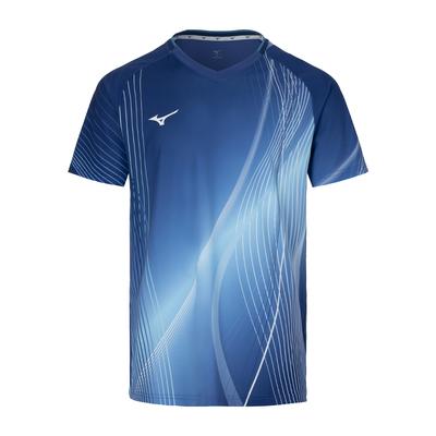 T-shirt sportiva a maniche corte traspirante elasticizzata ad asciugatura rapida unisex top blu stellato C2CA53Z726