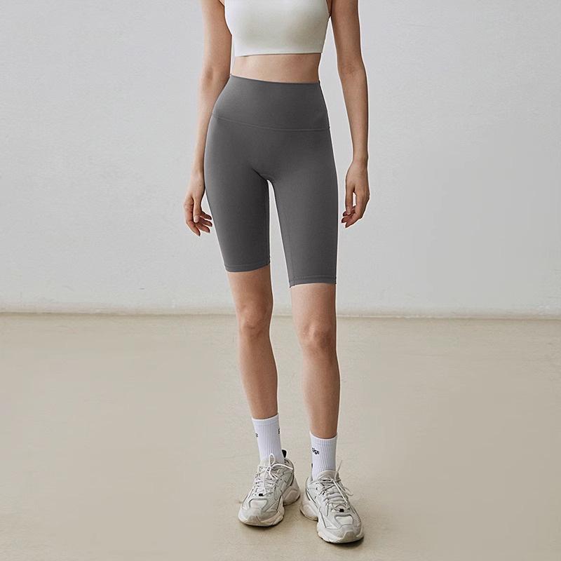 

Женские шорты для йоги с высокой посадкой, эластичные, с эффектом «обнажённой кожи»: Легкие облегающие велосипедные и фитнес-брюки для лета S