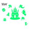 Easy Peel Stick Decorations Halloween Glow In The Dark Wall Stickers, Luminous Decals with Ghost Mysterious Castle Pattern Stickers Pumpkin