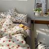 Bedding Set Kid Adult Twin Full Queen Size Bed Flat Sheet Love Heart Duvet Cover Set Pillowcase Bed Linen No Filler