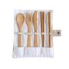 7Pcs Flatware Bamboo Fork Knife Cutlery Eco-friendly Spoon Chopsticks Straw Set