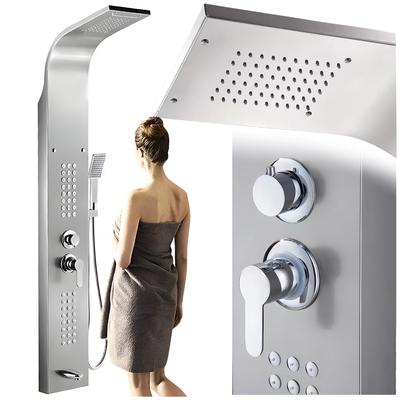 Shower Panel Tap with Hydromassage - Nickel-plated