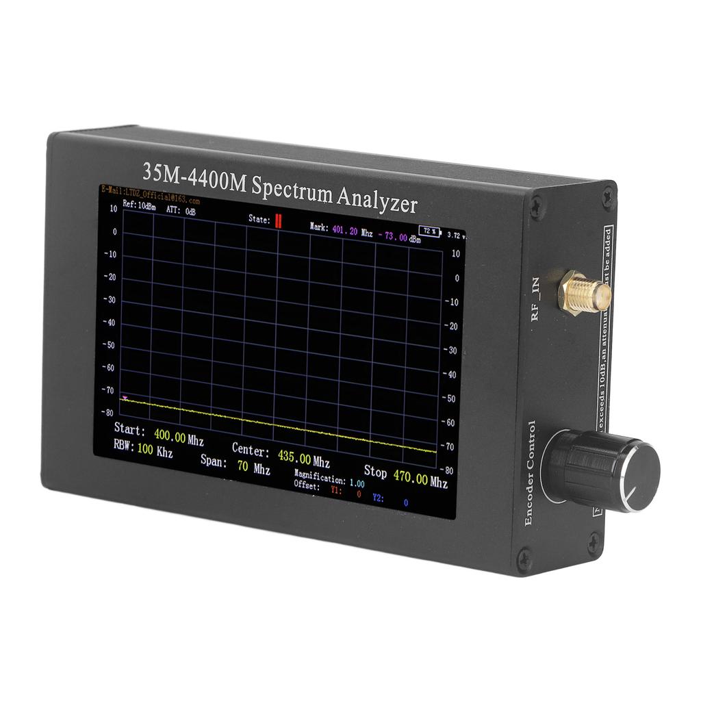 Frequency Analyzer Handheld 35‑4400MHZ Tiny RF Domain Analysis with Tracking Source Module