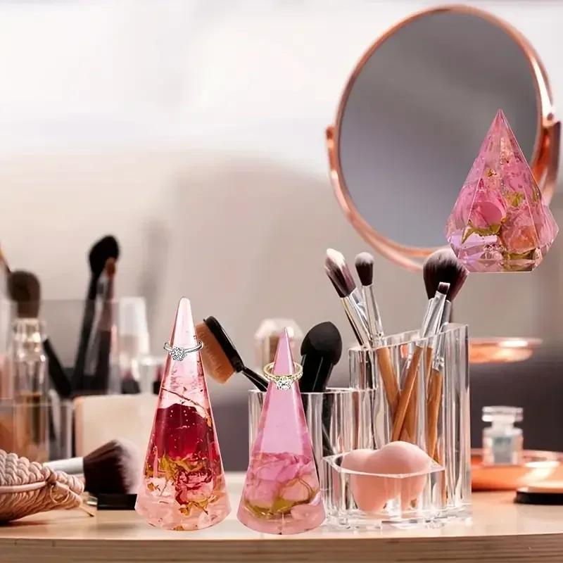 Kegel Ringhalter Silikonform Schmuckständer Kerzenform Epoxidharzform DIY Handgemachte Bastelarbeiten Dekoration Gießwerkzeug