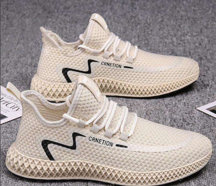 Spring and summer new men's shoes mesh breathable casual shoes youth sports shoes flying woven shoes men's shoes
