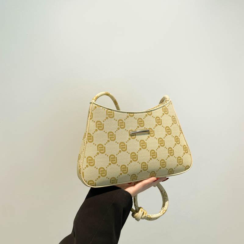 

Shangxin Leisure 2025 Новый Модный Тренд Линия Моды Ретро Принт Простая Цепь Женская Сумка Через Плечо Под Мышку жёлтый