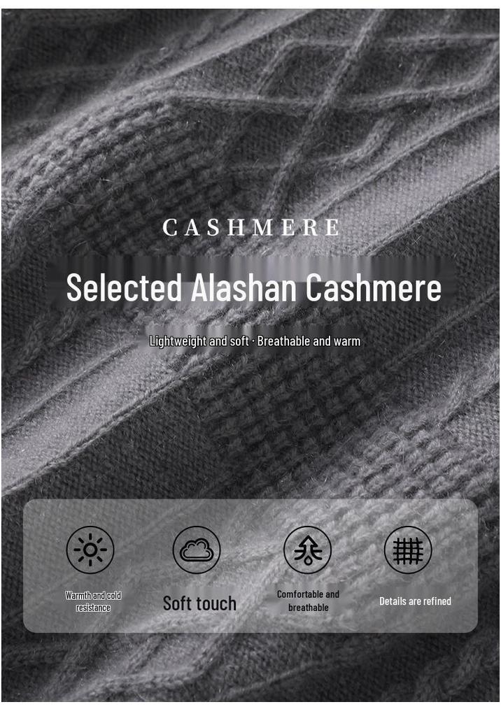 Cozy Cashmere Women's Sweater - Half-High Collar, Thick Knit for Autumn/Winter