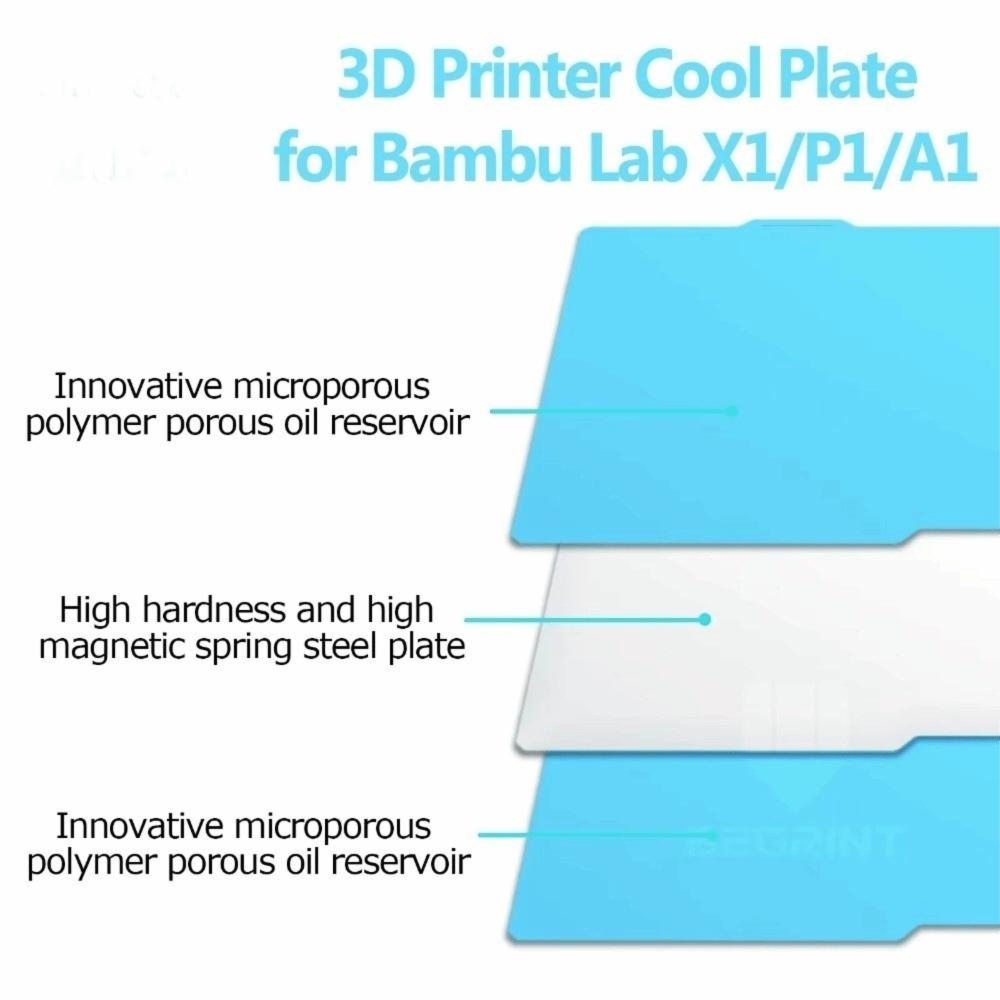 1 Stück doppelseitige Kaltbauplatte für Bambu Lab X1C/X1E/P1P/P1S/A1/P2S/X2D Anycubic Kobra S1/S1C