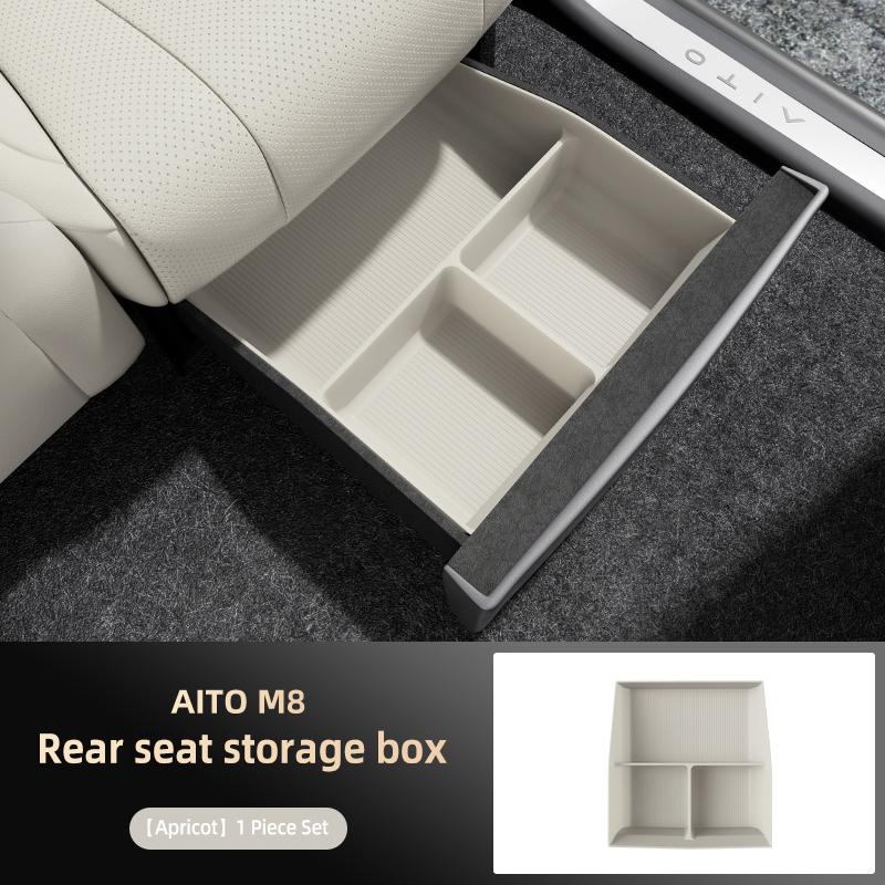 For AITO M8 5Seat 2025 2026 Under Seat Storage Box Bag Car Accessories Drawer Type Organizer Storage Lower Box Tray