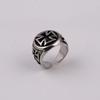 Retro Croix De Guerre Ring For Men Cross Accessories Silver Color Punk Gothic Adjustable Open Ring Unisex Alloy  Man Gift