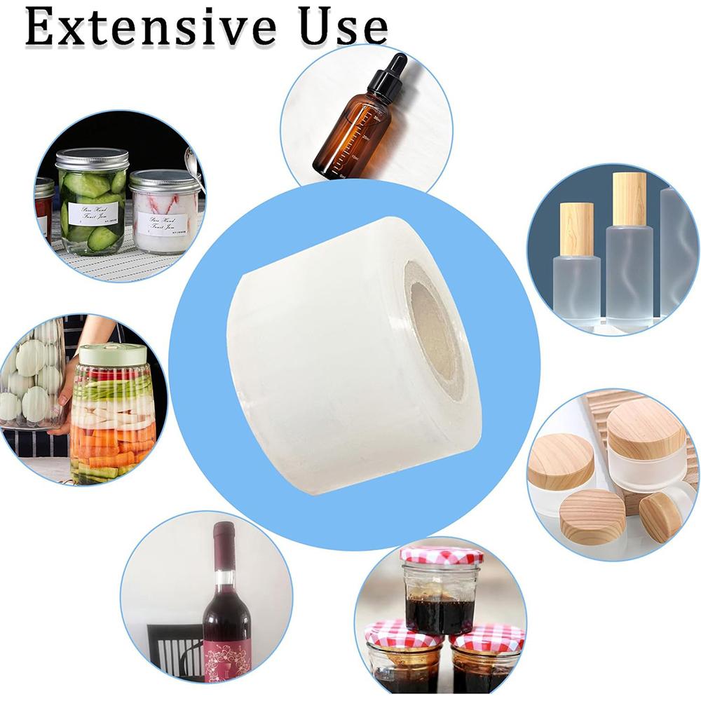 2 Roll Mini Stretch Wrap for Bottles Jars Seals Duty Stretch Film, 4cmx150m