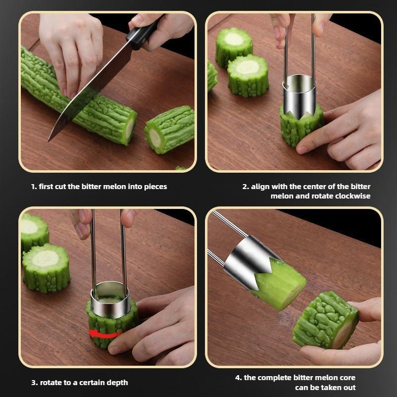 Tragbarer rostfreier 304 Edelstahl Kernentferner für Birnen und Äpfel Scharfer gezahnter Schneider Langlebiges Handwerkzeug für Gemüse