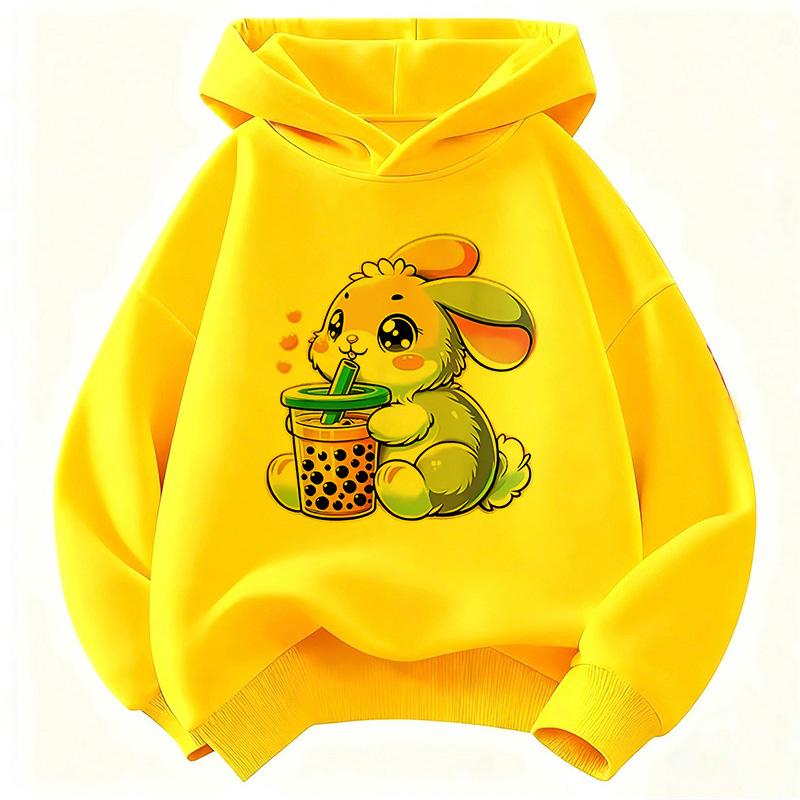 2026 Cute Rabbit Graphic Hoodie Kids Children's Sweatshirt Hoody for Boys Girls Casual Hoodies Clothes