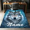 Custom Name Wolf Printed Carpet,Rug for Office Chair Living Room Bedroom Kitchen Room Decor Gifts.