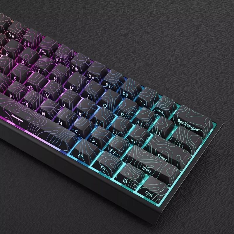 Original Height Side Engraved Keycaps Premium PBT Contour4.0 Theme for 61 64 68 75 84 87 Mechanical Keyboards