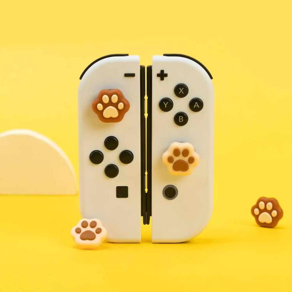 4Pcs Cat Paw Silicone Thumb Grip Caps Compatible with Nintendo Switch/OLED/Lite