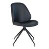 Chaise de salle à manger pivotante - HOUSE NORDIC - Monte Carlo - tissu noir - pieds métal - lot de 2