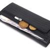 Excellent Textured Horizontal Women's Wallet Made of Genuine Leather CANPELLINI Wallet 21653 Black