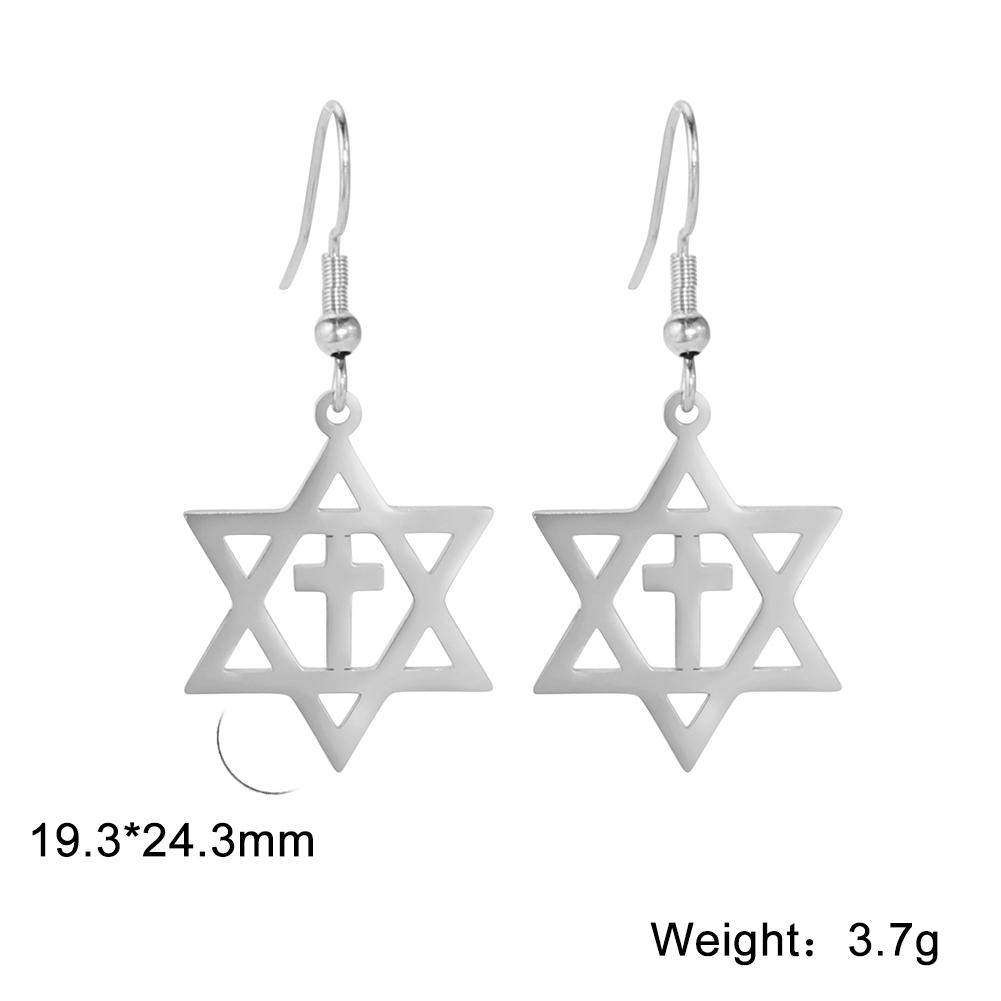 

LIKGREAT Star of David Triple Spiral Drop Earrings for Women Men Je Earrings Vintage Triskele Symbol Judaism Amulet Jewelry