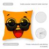 Cute Emotional Expressions Cushion Cover Anti-dustmite Pillowcase Invisible Zipper Silky Short Plush Sofa Cushion Cover