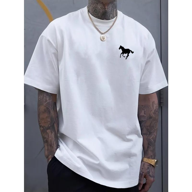 European sizes Men'S Casual T-Shirt with Printed Pattern, Comfortable And Breathable, Slightly Elastic, Perfect for Home And Outdoor Sports