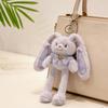 30cm Pull-Out Rabbit Keychain Plush Toy Cute Soft Stuffed Animal Bunny Doll Creative Backpack Clutches Pendant Kid Girl Boy Gift