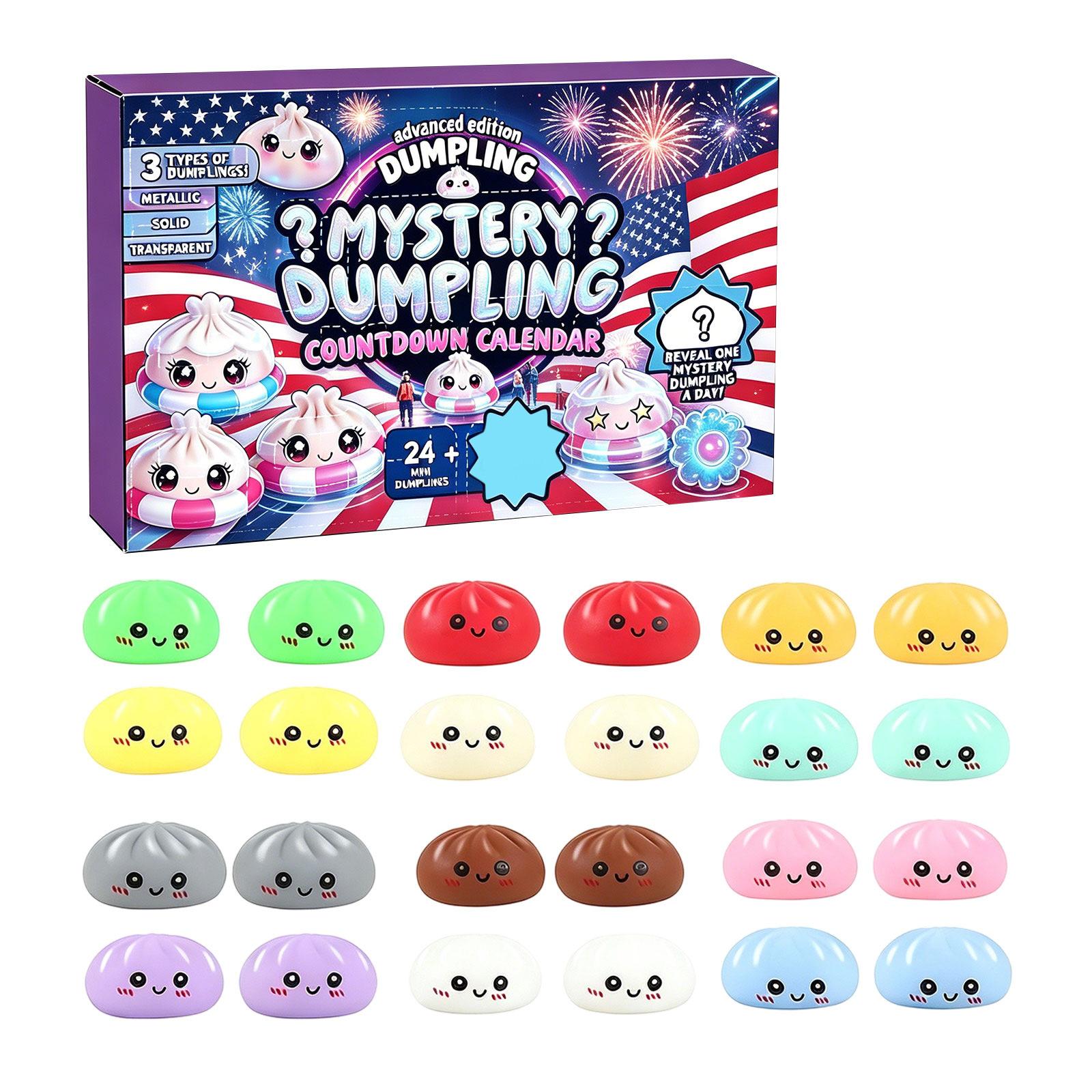 Dumpling Mystery, Dumpling Mystery Advent Countdown Calendar, 24PCS Random Surprise Toys, Stress Relief Sensory Fidgets Toy For Anxiety Relief One Size