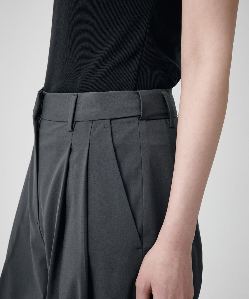 MUSINSA STANDARD WOMAN [Cooltandard] Women'S Semi-Balloon Hidden Banding Slacks [Gray]