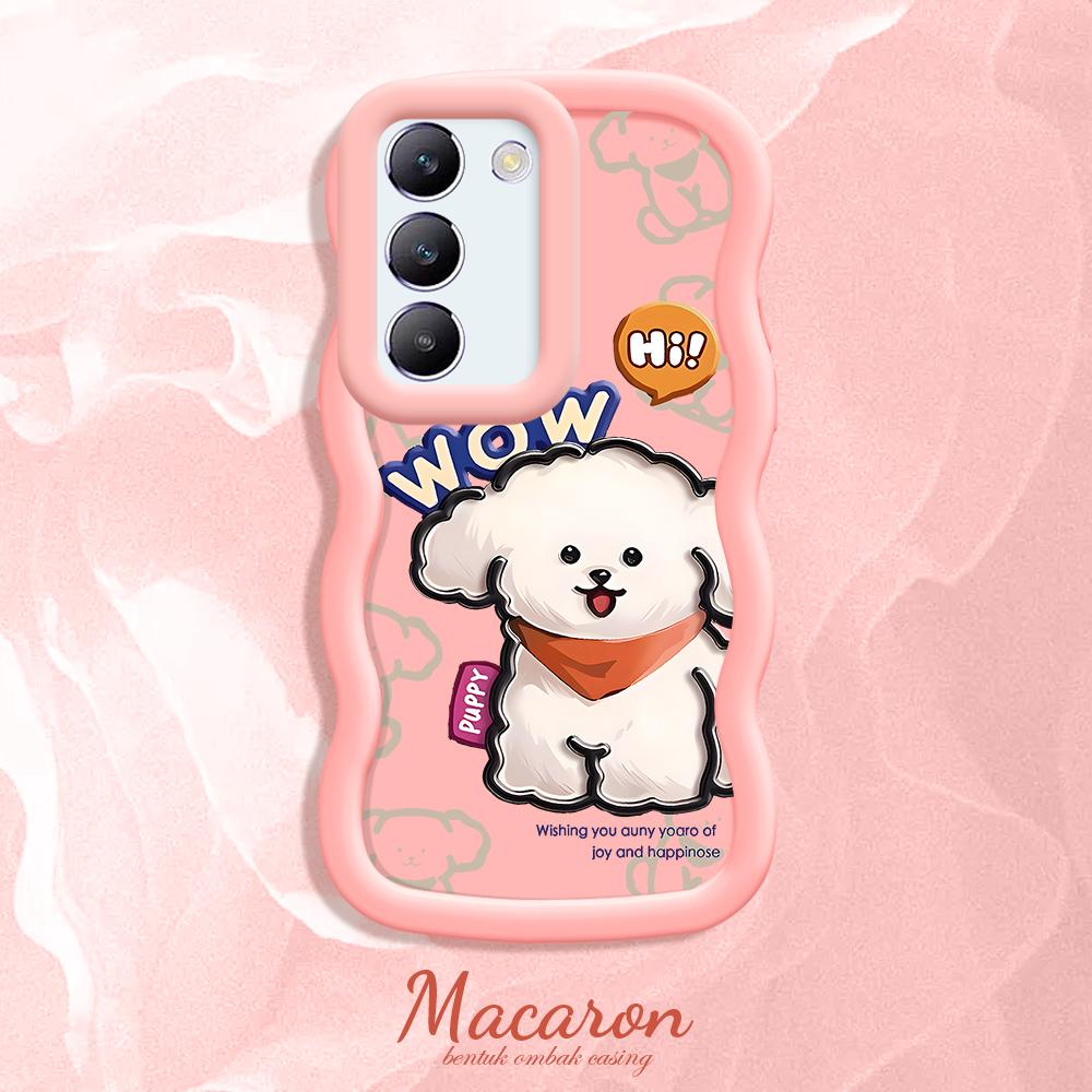 

Окрашенный узор Big Wave Edge Мягкий силиконовый материал Macaron чехол для телефона противоударный защитный резиновый чехол для OnePlus Vivo Motorola Moto Vivo Y35+ 5G розовый