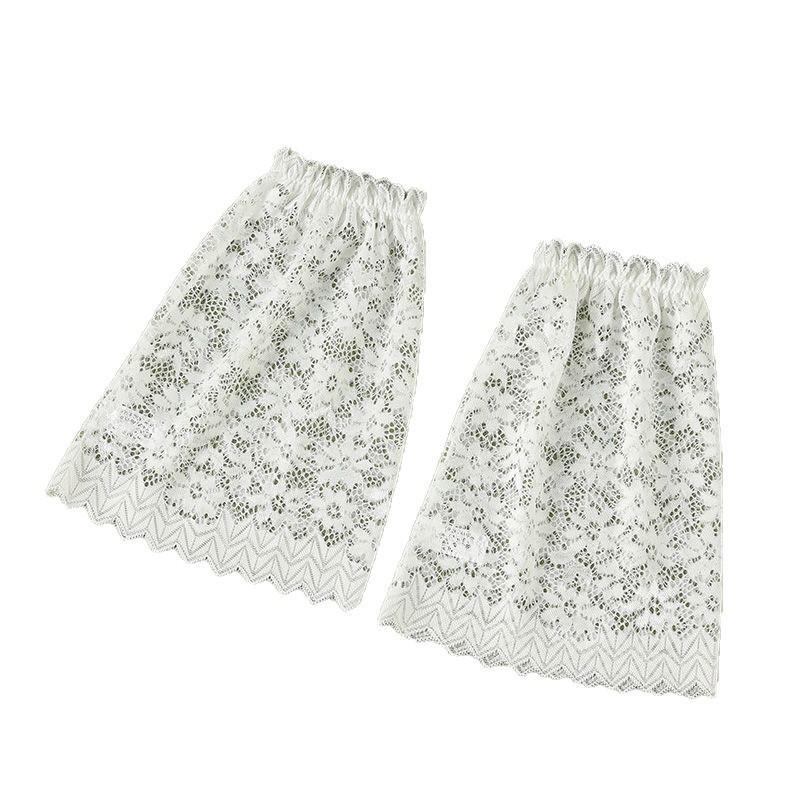 Soft Lace Sleeves Elastic Wrist Breathable Decorative Cuffs Solid Color Mesh Bell Sleeves For Casual Outfits