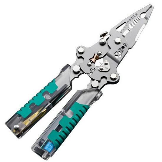 Thickened Multi-functional Electrician's Pliers with Voltage Testing Tip and Wire Stripper