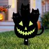 Reusable Garden Art Halloween Ghost Stake, Spooky Glow-in-The-Dark Yard Sign, Pumpkin Villa Lawn Accents Scarecrow Acrylic Decoration for Pathway