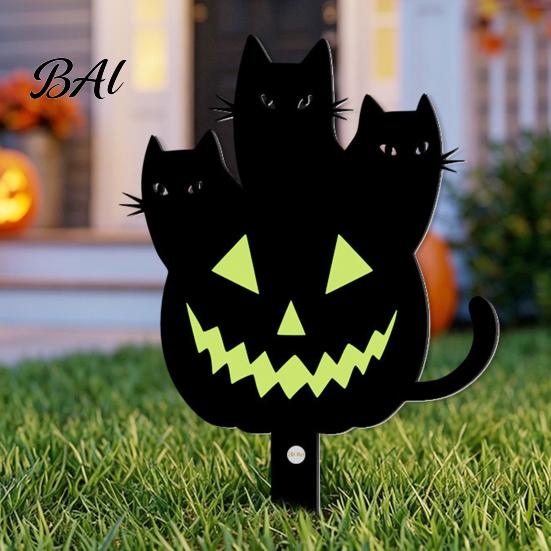 Reusable Garden Art Halloween Ghost Stake, Spooky Glow-in-The-Dark Yard Sign, Pumpkin Villa Lawn Accents Scarecrow Acrylic Decoration for Pathway