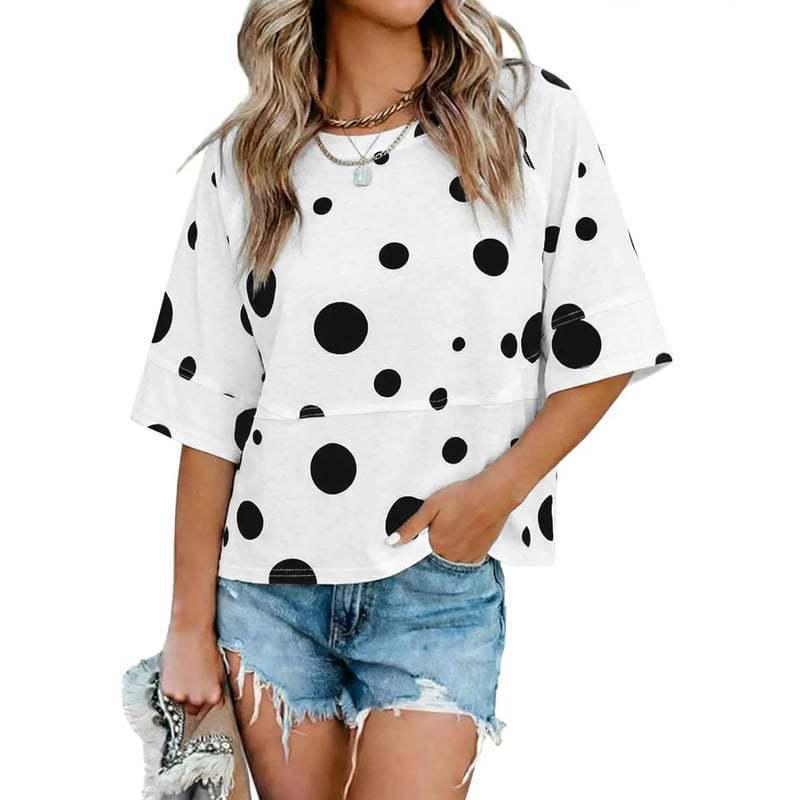 Camiseta Feminina Solta Colorida Sólida com Mangas Sino Tendência 2025