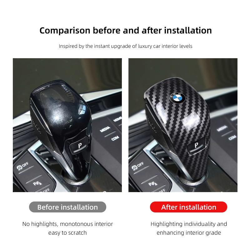 Carbon Fiber ABS Car Gear Shifter Knob Cover For BMW X3 X4 X5 X6 X7 F30 F20 F10 GT F31 F32 F34 F36 Trim Accessories Car Stickers rldf93