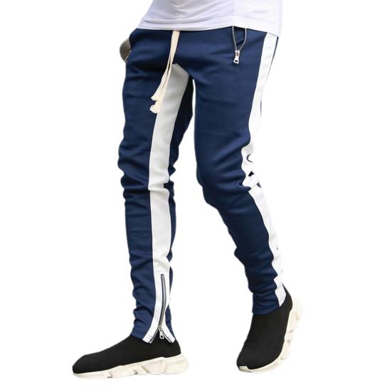 Trousers Contrast Stitching Comfortable Male Clothing Men Skinny All Match Sports Pants for Gyms