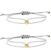 Set di Braccialetti con Perline Regolabili Simbolo Fortunato per Coppia e Amicizia