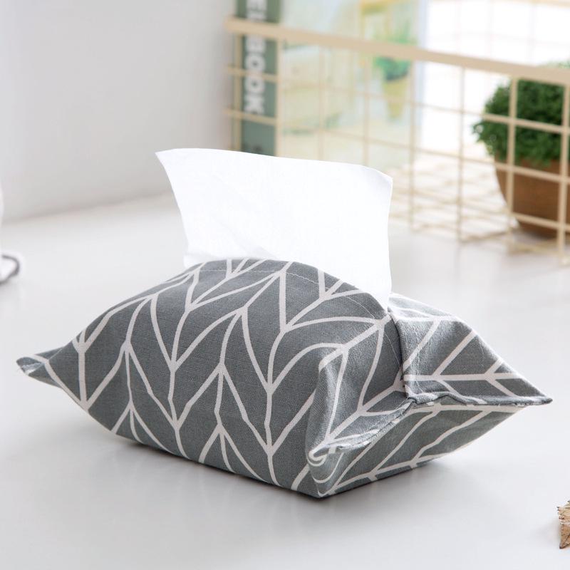 Cotton Linen Tissue Box Case Paper Box Table Napkin Holder Box Desktop Paper Holder Tissue Case Seat Type Car Tissue Box Cover