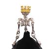 Funny Gothic Dark Skeleton Man Earrings Wedding Black Veil Skirt Queen Crown King Asymmetry Drop Earring For Women Party Jewelry