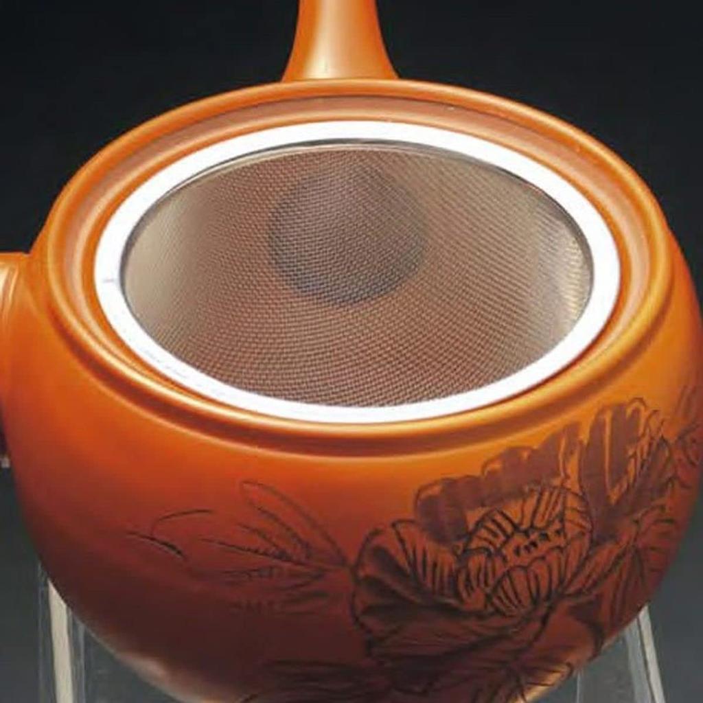 Teapot with Made in Japan J-kitchens Tokoname-yaki Strainer, 410cc,