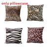 Short Plush Leopard Print Cushion Cover With Printed Pattern For Home Decor And Gift Use