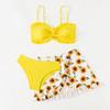 Effen badpak set voor meisjes, kinder net-zijde rok bikini kostuum