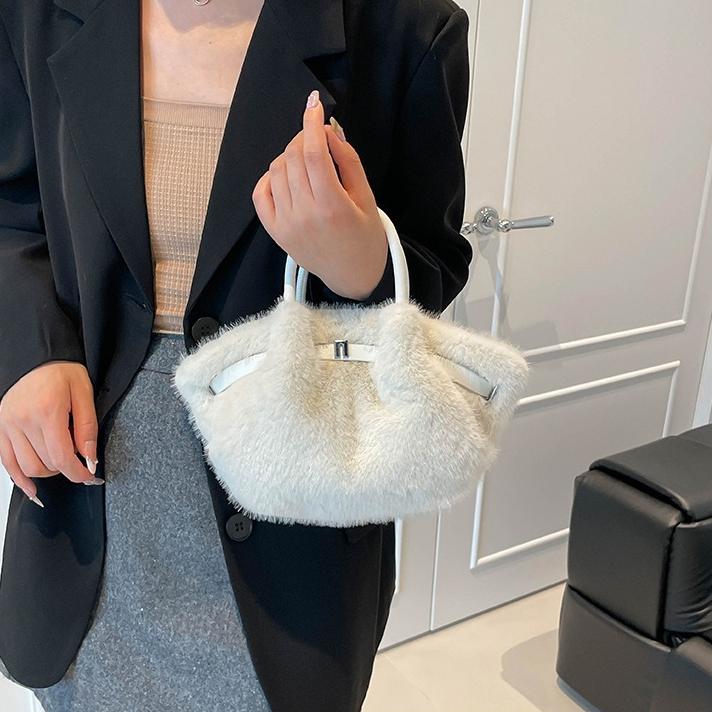 Kleine Plüschtasche Handtasche Damen Mode Tasche 2026 Neue Mode Flauschige Beuteltasche Ausländischer Stil Eine Schulter Crossbody Flauschige Tasche Klappentasche