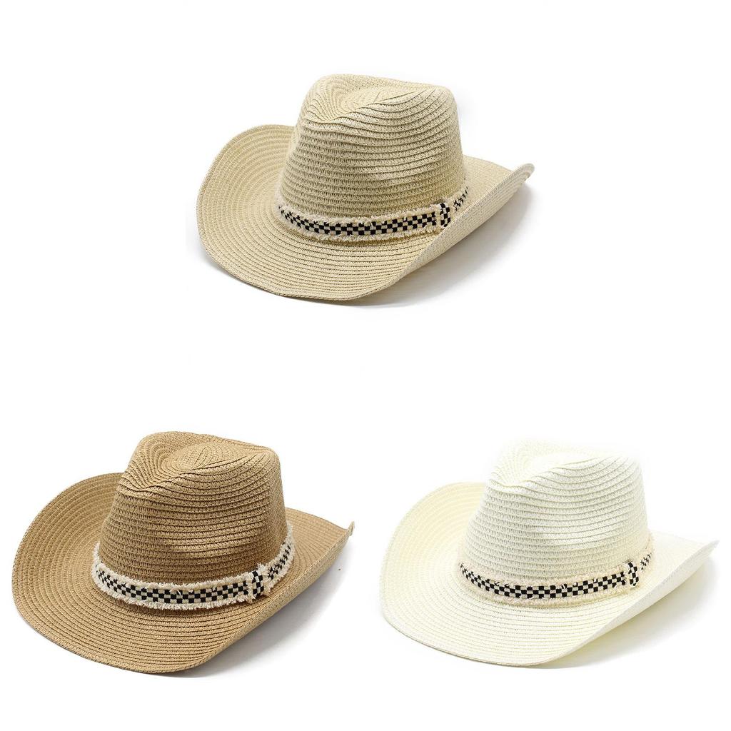 Summer Straw Hat For Men And Women With Wide Brim Sunshade For Outdoor Travel