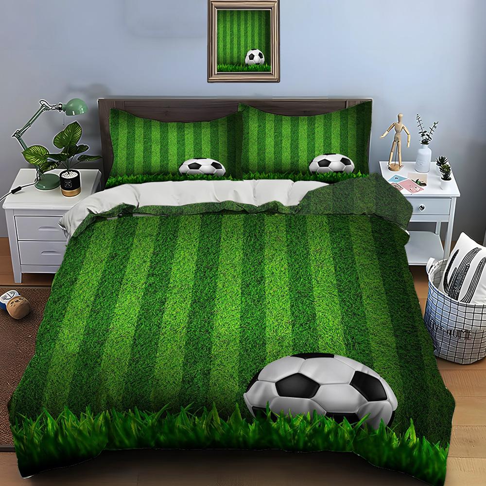 Football Print Bedding Set Sports Enthusiast Duvet Cover 1 Duvet Cover 2 Pillowcases Adult And Children Bedding Set Luxury Gifts