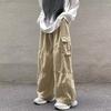 Overalls men's autumn new trendy brand ins multi-pocket loose straight pants couple drawstring casual pants