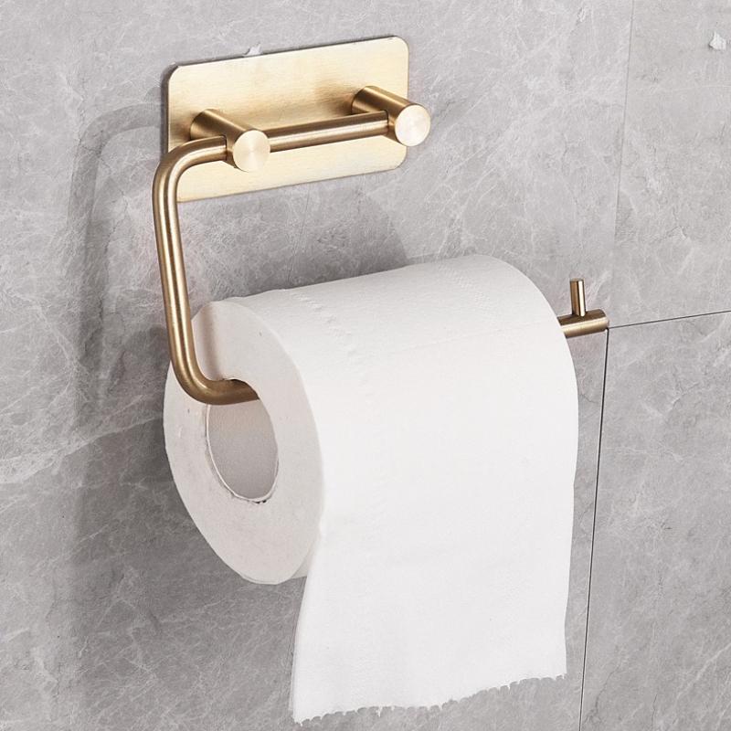 No Drilling Stainless Steel Tissue Holder, Square Towel Rack & Bathroom Toilet Paper Holder, Wall Mounted Bathroom Accessories